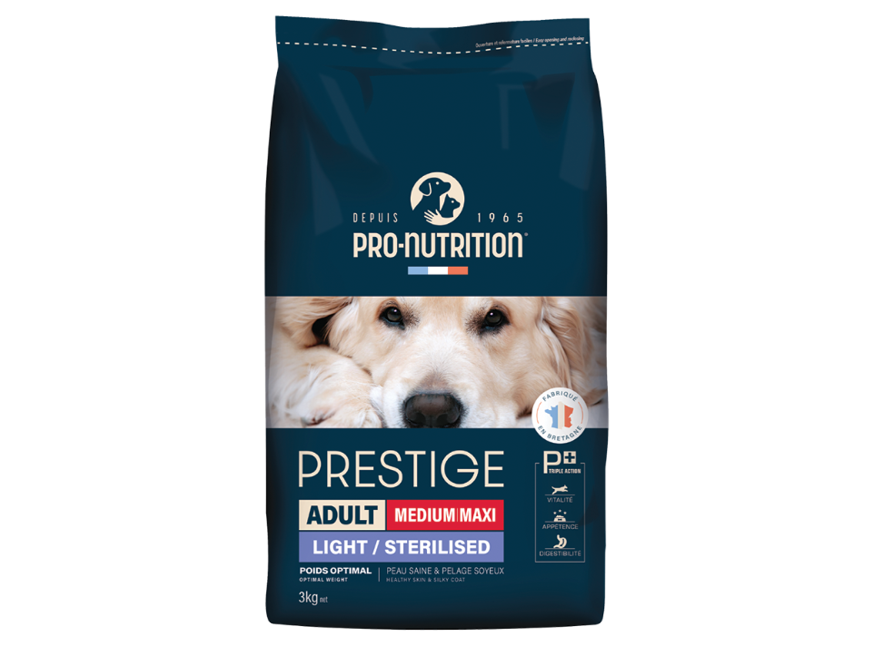 Prestige dog adult medium/ maxi light sterilised dog food