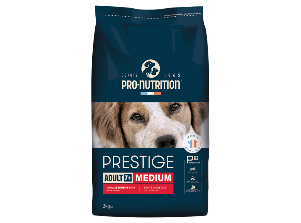 Pro nutrition Prestige dog adult 7+ medium dog food